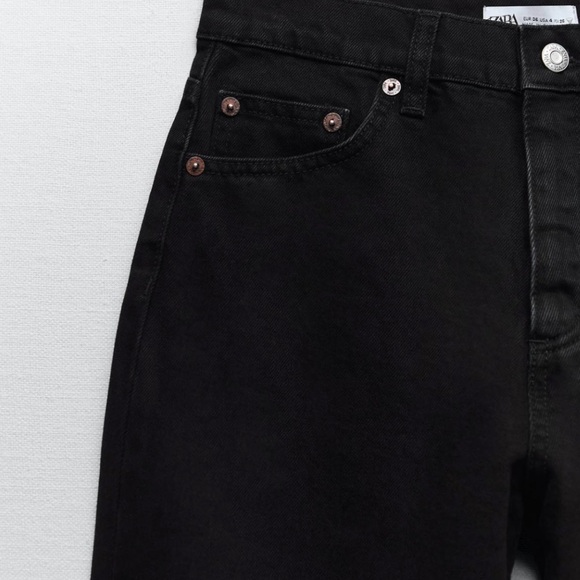 Zara Straight Leg Jeans Black - Picture 7 of 13